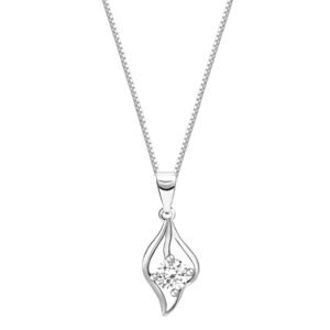 Elegant Leaf-Shaped 925 Sterling Silver Pendant for Women